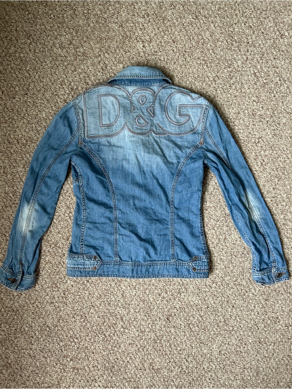 Dolce & Gabbana denim blue jean unisex large D&G embroidery jacket size S